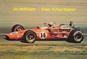 1971 Pocono International Raceway #14 Jim McElreath Foyt Racing Postcard 4x6 C37 - Picture 1 of 2