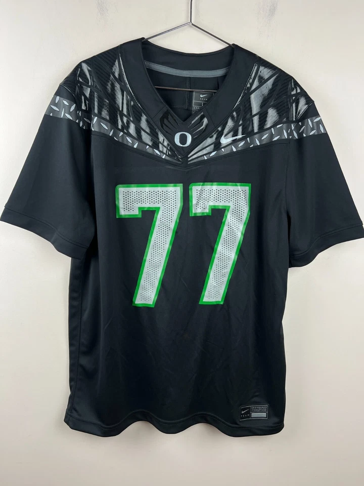 Nike Oregon Ducks #77 HAAKORCA Jersey Men's L Black Green Football Dri-FIT NCAA - Image 1 of 4