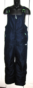 Champion C9 Kids Ski Bibs Snow Pants Overalls Navy blue/Green Trim 16/18