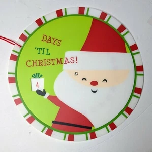 Santa Presents 25 Days 'til Christmas Count Down Sign Advent Circular Calendar  - Picture 1 of 5