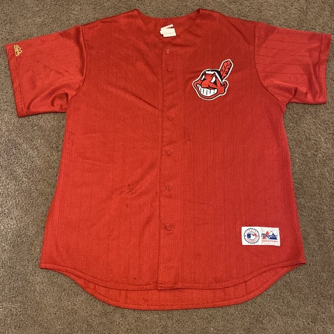 Vintage Cleveland Indians Majestic XXL Jersey Chief Wahoo Read Description Cover