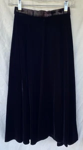 VTG..FULL CIRCLE 104" AROUND THE BOT..BLACK VELVET..ROCKABILLY..PARTY..SKIRT..XS - Picture 1 of 3