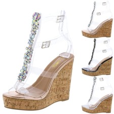 clear wedge heels size 11