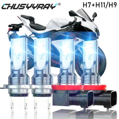 H7 H9 Faro LED Bombillas Blanco Luz para Suzuki GSXR600 750 2006-2007 2011-2019 Foto 1 de 4