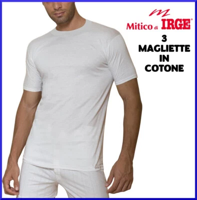 IRGE 3 maglie intimo da uomo intima intime magliette in cotone manica corta girocollo