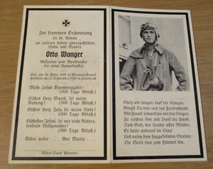 VTG 1940 WWII MEMORIAL Funeral CARD~GERMAN Air Force RADIO Man Killed FRANCE~(G) - Picture 1 of 3