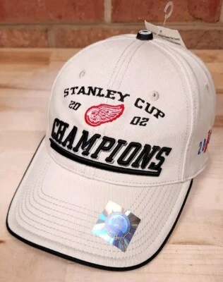 Детройт Red Wings 2002 НХЛ Кубок Стэнли чемпионов регулируемая шляпа крышка новый с Ярлыками винтажный  - Изображение 1 из 4
