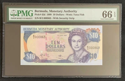 NQC Pick# 42D $10 1999 Bermuda Monetary Authority (Low Serial Number 000863) - Image 1 of 2