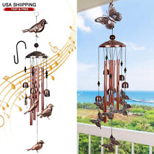 Large Tuned Butterfly Metal Wind Chimes Bells Garden Decor 4 tubes Wind Catcher