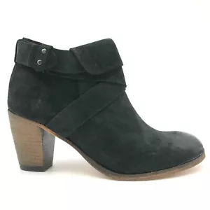 Stivaletti Johnston & Murphy neri invecchiati scamosciati con zip laterale donna US 7 - Foto 1 di 10