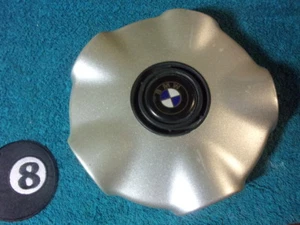 QTY: x1 BMW MOMO METALLIC SILVER "TWIST TURN" THREAD CUSTOM WHEEL CENTER CAP HUB - Picture 1 of 9