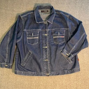FUBU The Collection Denim Blue Jean Jacket men's Size 3 XL - Picture 1 of 10