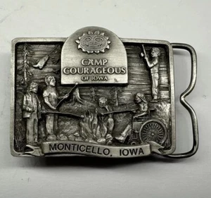 Camp Courageous Of Iowa Monticello Ia 1980er Jahre Gedenk Vintage Gürtelschnalle - Bild 1 von 2