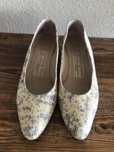 bruno magli womens shoes us 6 1/2 AA Yellow, Blue & Gray Low Heel Slip On - Picture 1 of 22