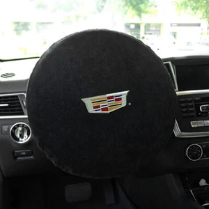 Cubierta de volante de tela negra Seat Armour apta para Cadillac - logotipo de Cadillac - Imagen 1 de 2