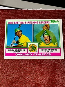 1983 Topps - Team Checklist #531 Rickey Henderson, Rick Langford - Picture 1 of 2