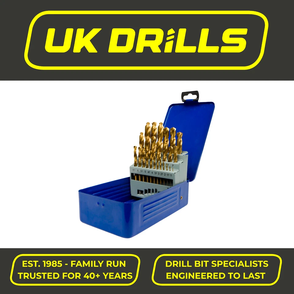 25PC PIECE TITANIUM/TIN HSS DRILL BIT SET 1MM - 13MM  PROFESSIONAL QUALITY - Image 1 of 1