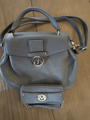 Mia K Collection Women's Purse Hand Bag w/ Wallet - Gray - NICE! - Image 1 of 2