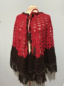 Vintage Häkel Poncho Cape - Bild 1 von 4