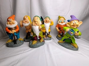 6 Disney Snow White Dwarves Garden Statue Gnome 9" Lot - Picture 1 of 14