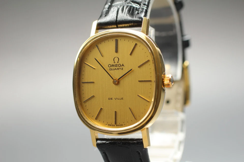 Vintage 1970s Omega De Ville Cal.1330 Gold Teaked Dial Quartz Watch [Near Mint] - image 1 of 4
