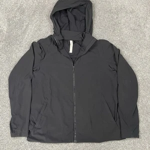 Lululemon Jacket Womens 8 Black Gym Running Full Zip Hoodie Stretch Workout Flaw - Picture 1 of 16