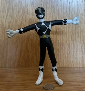 VINTAGE BLACK POWER RANGER RUBBER ACTIONFIGUR - HENRY GORDY 1993 - Bild 1 von 3