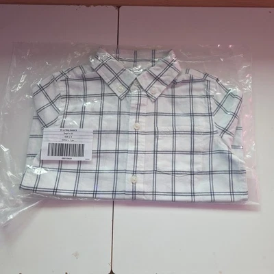 Camisa de flanela Janie And Jack masculina Tattersall tamanho 3 marfim  - Imagem 1 de 2