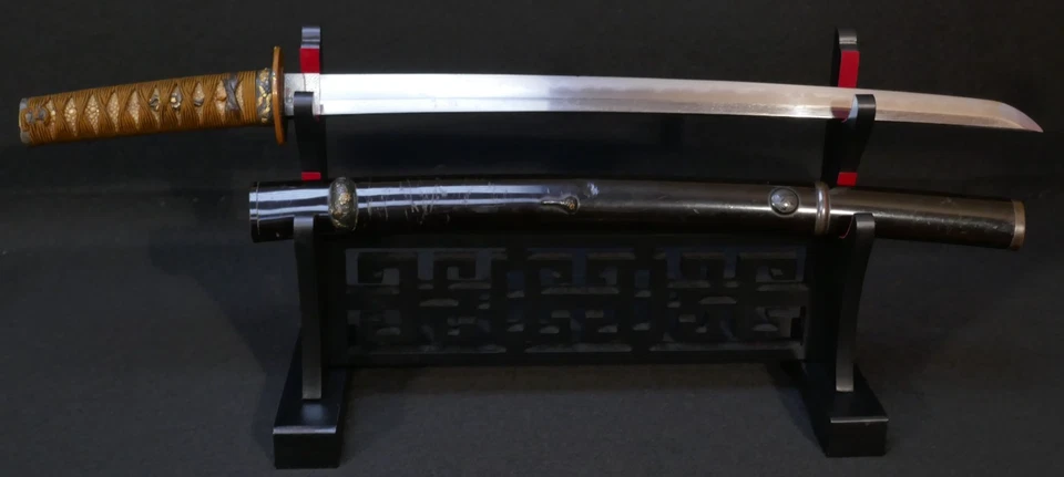 Antiguo Koto Wakizashi 脇差, Raro Namichidori 波千鳥 Onda y Chorlito Pájaro Cobre Tsuba Foto 1 de 4