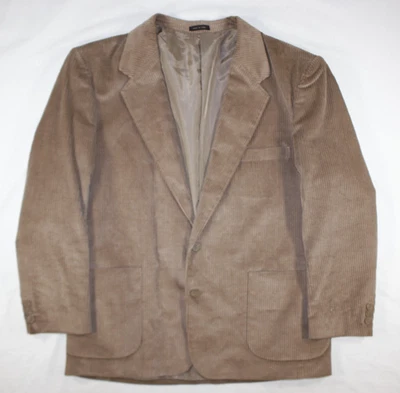 Vintage Members Only Blazer Men's 44 Corduroy Wide Wale Cotton Sport Coat Brown - Image 1 of 4