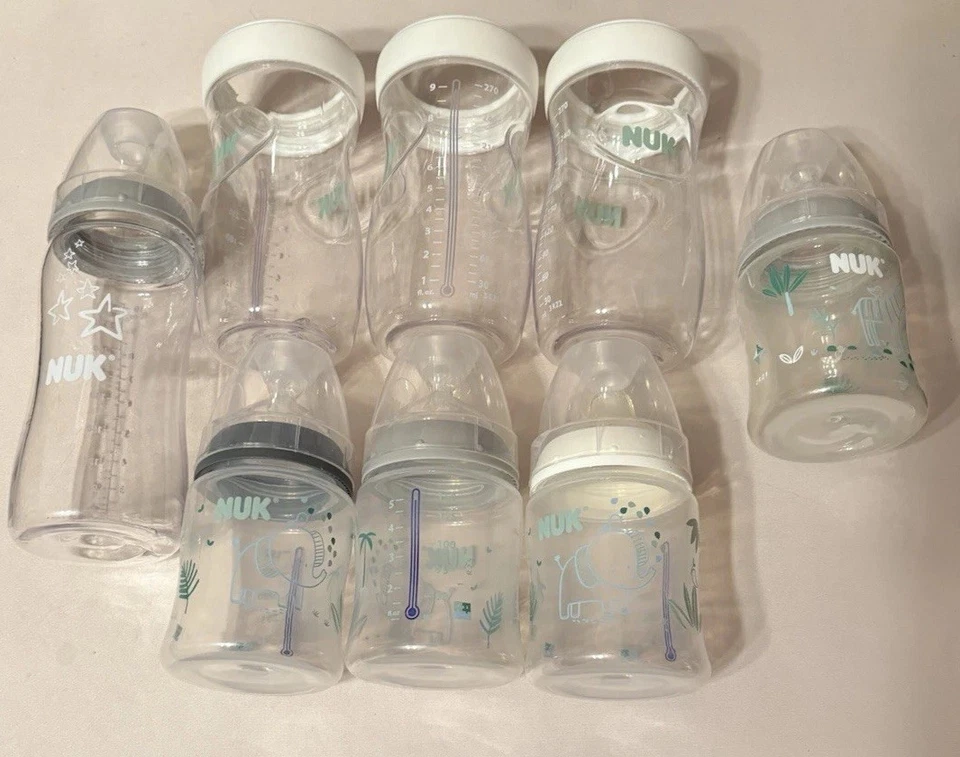 Lote de botellas Nuk - Usadas 5 pezones, 8 botellas Foto 1 de 1