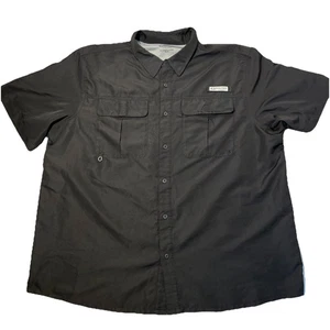 Realtree Men's XXL Black Short Sleeve Fishing Shirt Vented In Back Button-Up - Picture 1 of 9