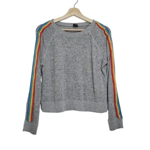 Free Press | Rainbow Stripe Super Soft Long Sleeve Knit Shirt - Picture 1 of 6