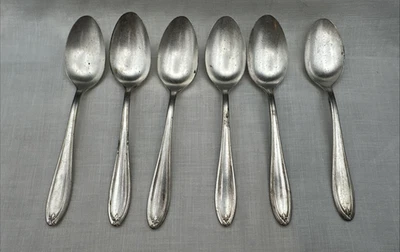 Juego de 6 cucharaditas vintage plateadas seccionales universales Foto 1 de 4