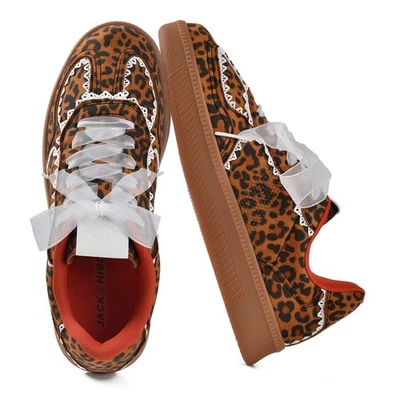 Women Ribbon Lace-Up Fashion Sneakers Arch Support Gum Sole Tennis Walking Shoes - Image 1 of 4