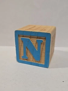Blocco alfabeto in legno lettera N ricambio artigianato 1,5"  - Foto 1 di 6