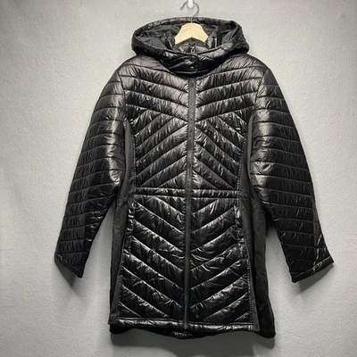 Andrew Marc New York Mujeres Chaqueta acolchada con capucha Abrigo de invierno 2X Negro Foto 1 de 4