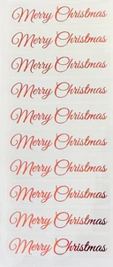 4 Blatt Frohe Weihnachten ROT Folie Klar Aufkleber Umschlag Siegel Urlaub Handwerk - Bild 1 von 1