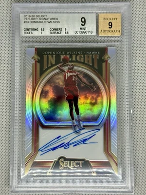 2019-20 Panini Select Dominique Wilkins Silver Prizm In Flight Auto /149 BGS 9/9 - Image 1 of 2