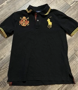Polo Ralph Lauren Polo Shirt Boys 8 Black Golf Embroidered Big Pony Rare - Picture 1 of 7