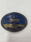 Vintage DynaBuckle “Security” Brass Belt Buckle - Advertisement, Collectible