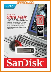 SANDISK SDCZ73016GG46 PEN DRIVE 16GB USB3.0 150MB/S CRUZER ULTRA FLAIR - Foto 1 di 10