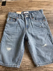Levi's 511 Slim Youth Denim Distressed Jean Shorts Adjustable Waist Boy’s Sz 7 - Picture 1 of 5