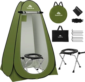 Portable Toilet Kit for Adults, Pop up Privacy Tent, Stainless Steel Portable Ca - Picture 1 of 6