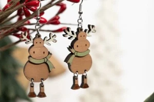 lindos pendientes de alce, regalo de Navidad, pendientes de Navidad, regalo de invierno - Imagen 1 de 1