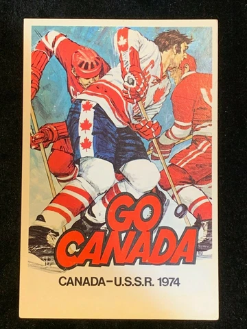 1974 GO CANADA HOCKEY CANADA vs USSR POSTCARD Palace of Sports Moscow Cover