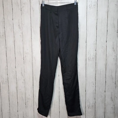 NWT Boohoo Women's Tall Black Crepe Straight Leg High Rise Pants Size 6 US  - Image 1 of 4