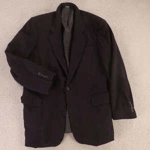 Chaqueta Oscar de la Renta Blazer M Azul Lana Cachemira Franela Cepillada 42L - Imagen 1 de 18