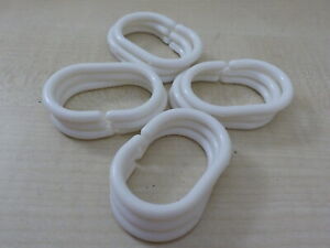 Set of 12 White Shower Curtain Rings Hooks New Free Shipping