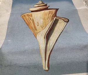 Handpainted conch shell needlepoint canvas Mary Kay Crawley - Picture 1 of 2